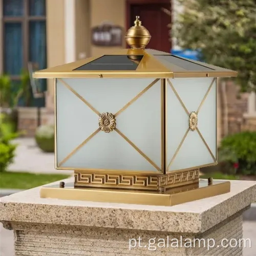 Luz do pilar solar todo-cobre premium